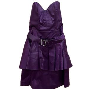 Sz. S-BeBe Purple Belted Cocktail Dress